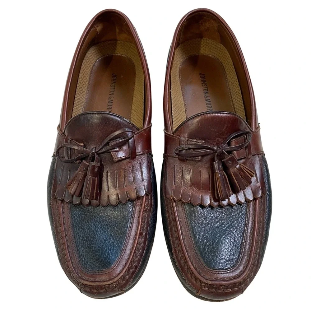 Johnson and Murphy Aragon Il‎ Kiltie Tassel Loafer Men's 11.5 Brown Black Shoe